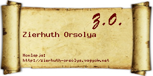 Zierhuth Orsolya névjegykártya